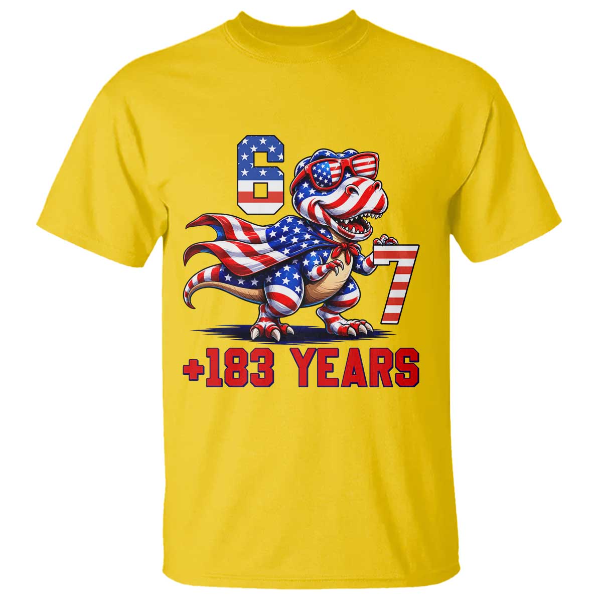 Funny 67 Meme Dinosaur American Pride T Shirt USA 250th Anniversary