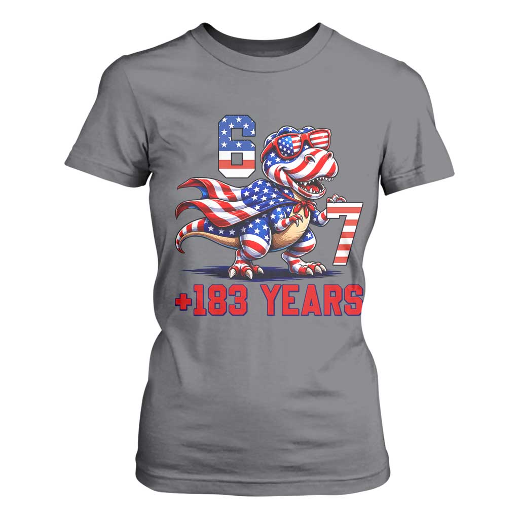 Funny 67 Meme Dinosaur American Pride T Shirt For Women USA 250th Anniversary