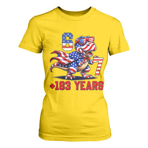 Funny 67 Meme Dinosaur American Pride T Shirt For Women USA 250th Anniversary