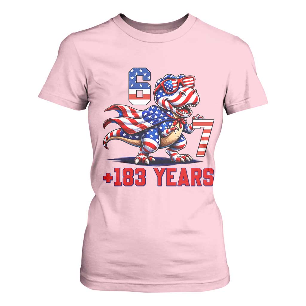 Funny 67 Meme Dinosaur American Pride T Shirt For Women USA 250th Anniversary