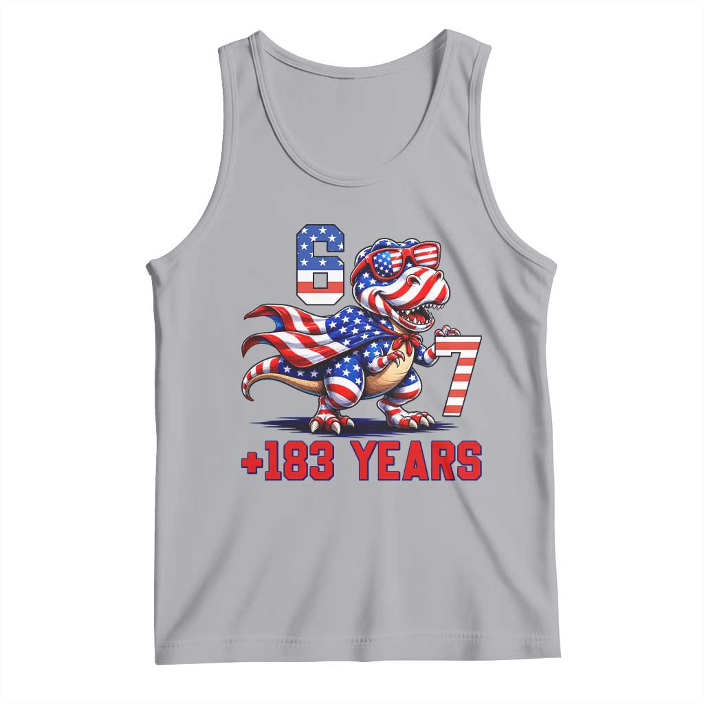 Funny 67 Meme Dinosaur American Pride Tank Top USA 250th Anniversary