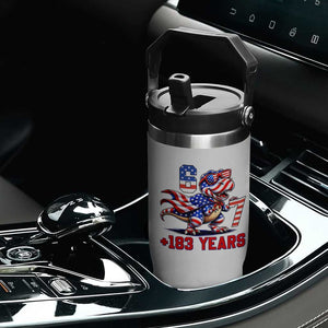 Funny 67 Meme Dinosaur American Pride Flip Straw Tumbler USA 250th Anniversary