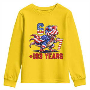 Funny 67 Meme Dinosaur American Pride Youth Sweatshirt USA 250th Anniversary