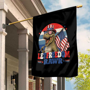 Red White Blue Dinosaur Pride Garden Flag Let Freedom Rawr TS12 Print Your Wear