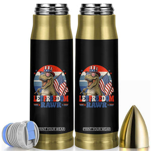 Red White Blue Dinosaur Pride Bullet Tumbler Let Freedom Rawr