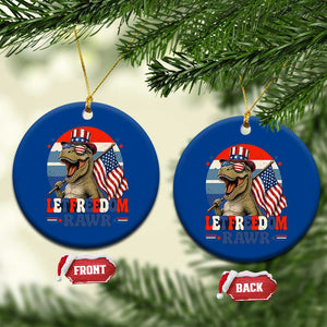 Red White Blue Dinosaur Pride Ceramic Ornament Let Freedom Rawr TS12 1pc Blue Print Your Wear