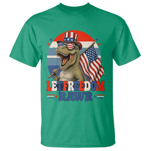 Red White Blue Dinosaur Pride T Shirt Let Freedom Rawr TS12 Irish Green Print Your Wear