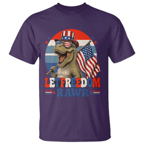 Red White Blue Dinosaur Pride T Shirt Let Freedom Rawr TS12 Print Your Wear