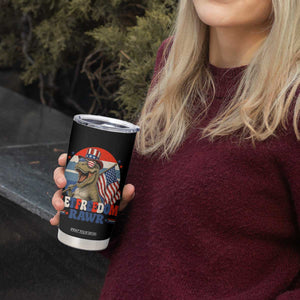 Red White Blue Dinosaur Pride Tumbler Cup Let Freedom Rawr