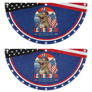 Red White Blue Dinosaur Pride Patriotic Fan Flag Let Freedom Rawr