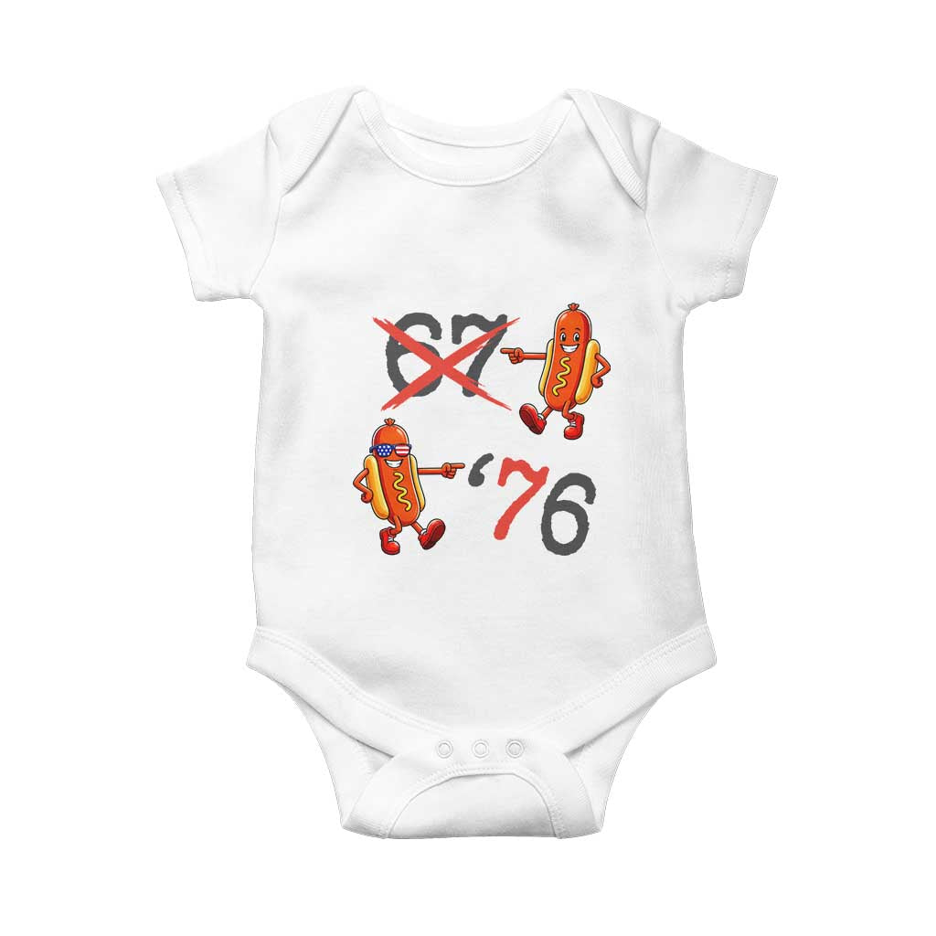 Funny 67 Meme Hot Dog Lover Baby Onesie USA 250 BBQ Celebration TS12 White Print Your Wear