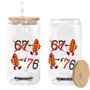 Funny 67 Meme Hot Dog Lover Glass Can USA 250 BBQ Celebration