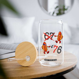 Funny 67 Meme Hot Dog Lover Glass Can USA 250 BBQ Celebration