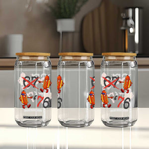 Funny 67 Meme Hot Dog Lover Glass Can USA 250 BBQ Celebration
