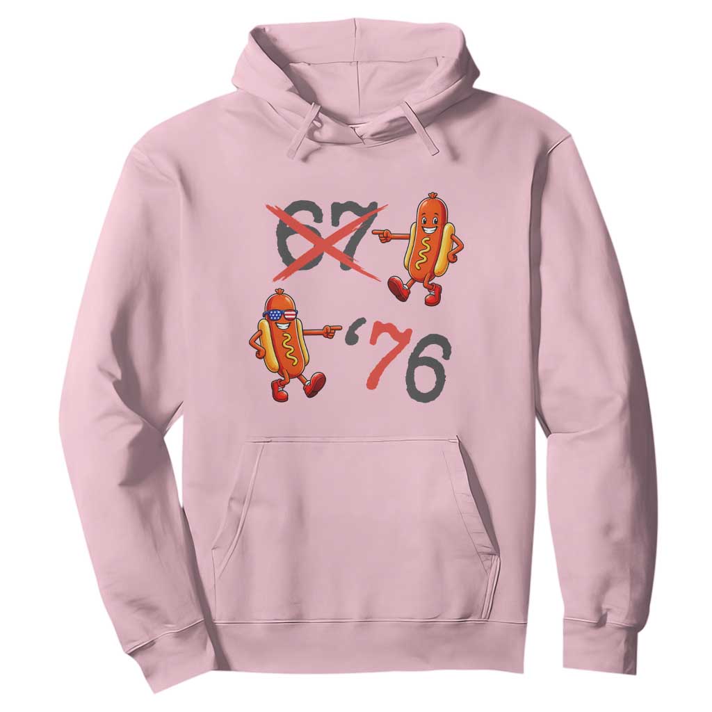 Funny 67 Meme Hot Dog Lover Hoodie USA 250 BBQ Celebration TS12 Light Pink Print Your Wear