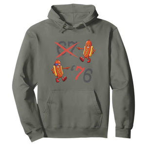 Funny 67 Meme Hot Dog Lover Hoodie USA 250 BBQ Celebration TS12 Military Green Print Your Wear
