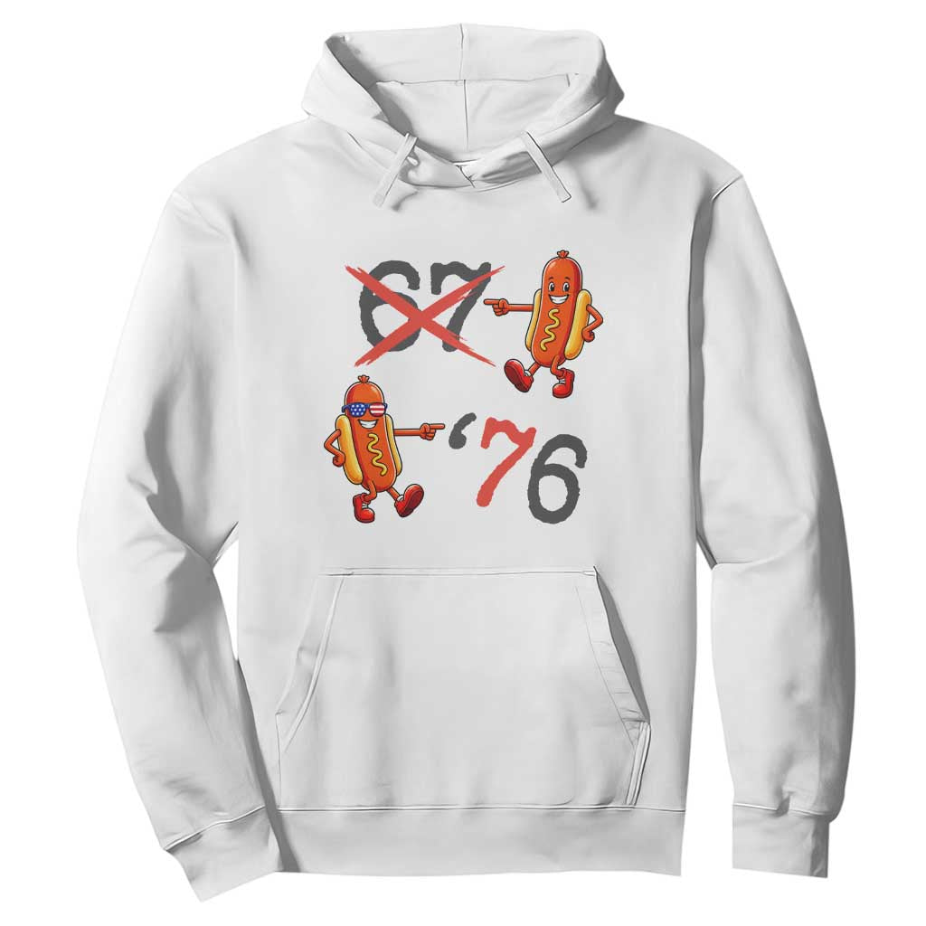 Funny 67 Meme Hot Dog Lover Hoodie USA 250 BBQ Celebration TS12 White Print Your Wear