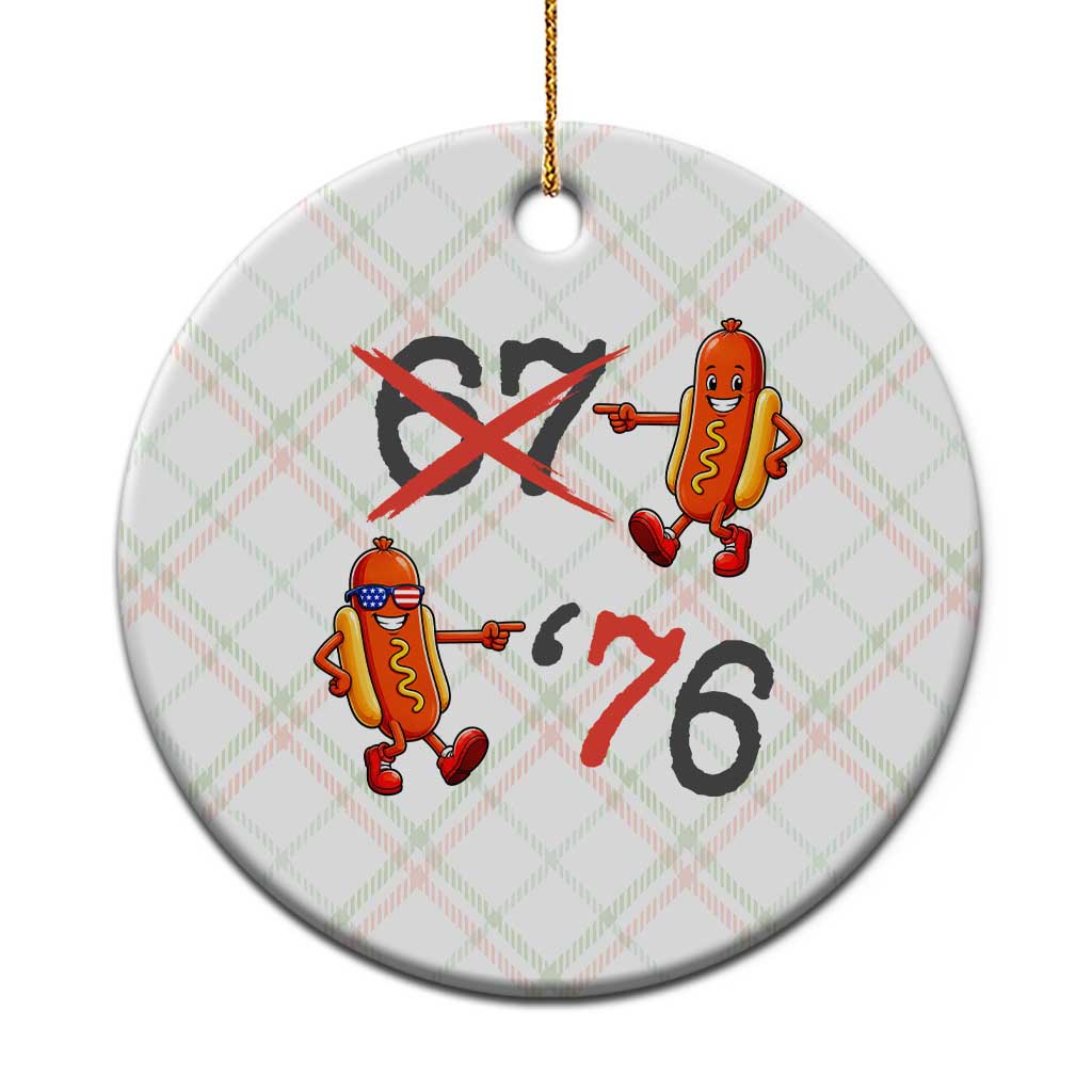 Funny 67 Meme Hot Dog Lover Ceramic Ornament USA 250 BBQ Celebration TS12 1pc Christmas Plaid Print Your Wear