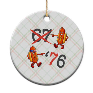 Funny 67 Meme Hot Dog Lover Ceramic Ornament USA 250 BBQ Celebration TS12 1pc Christmas Plaid Print Your Wear