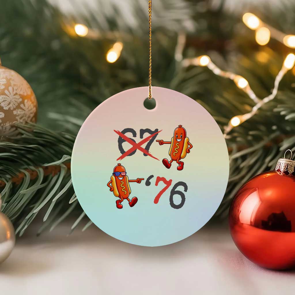 Funny 67 Meme Hot Dog Lover Ceramic Ornament USA 250 BBQ Celebration TS12 1pc Pastel Print Your Wear