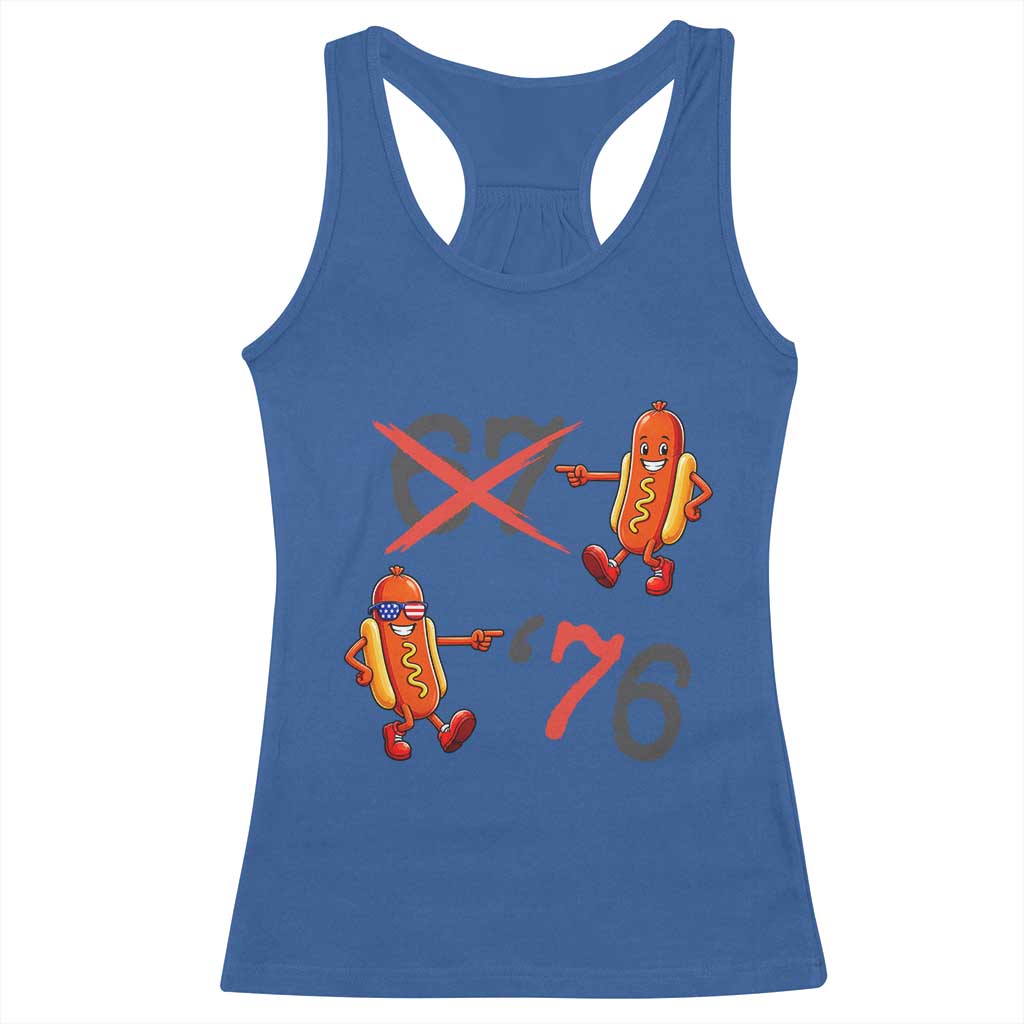 Funny 67 Meme Hot Dog Lover Racerback Tank Top USA 250 BBQ Celebration
