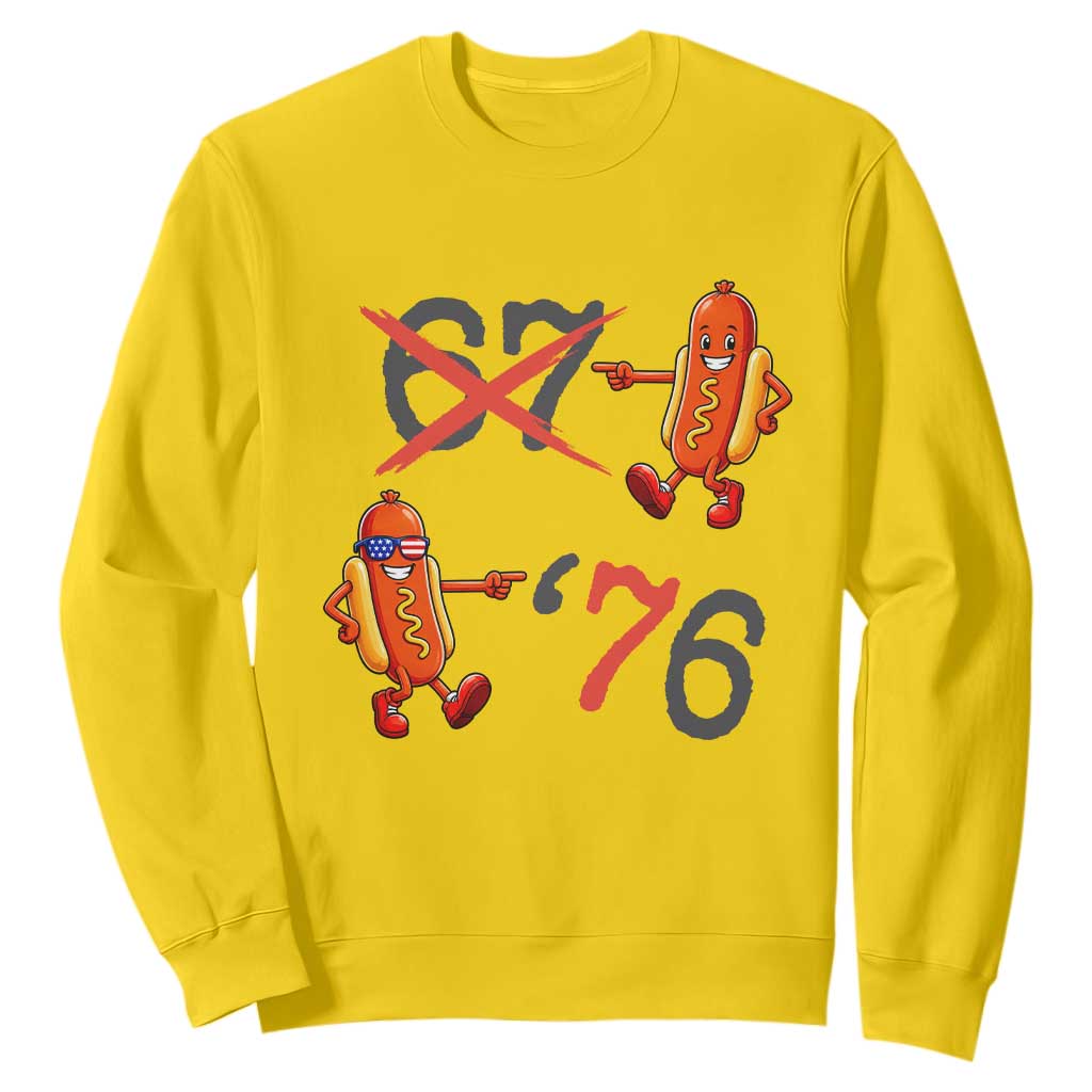 Funny 67 Meme Hot Dog Lover Sweatshirt USA 250 BBQ Celebration