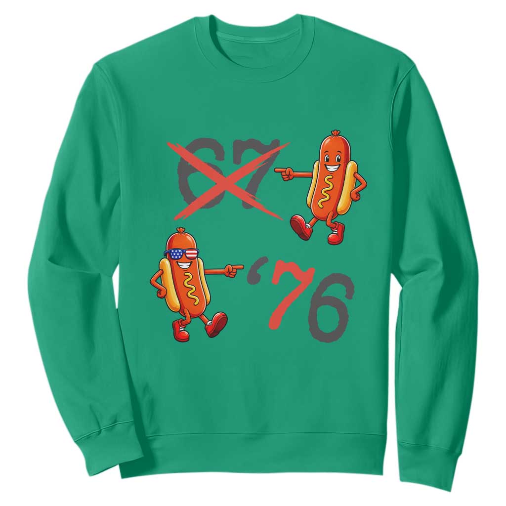 Funny 67 Meme Hot Dog Lover Sweatshirt USA 250 BBQ Celebration