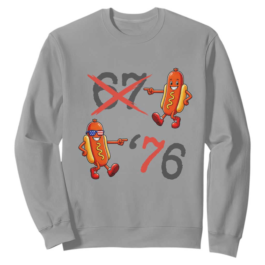 Funny 67 Meme Hot Dog Lover Sweatshirt USA 250 BBQ Celebration