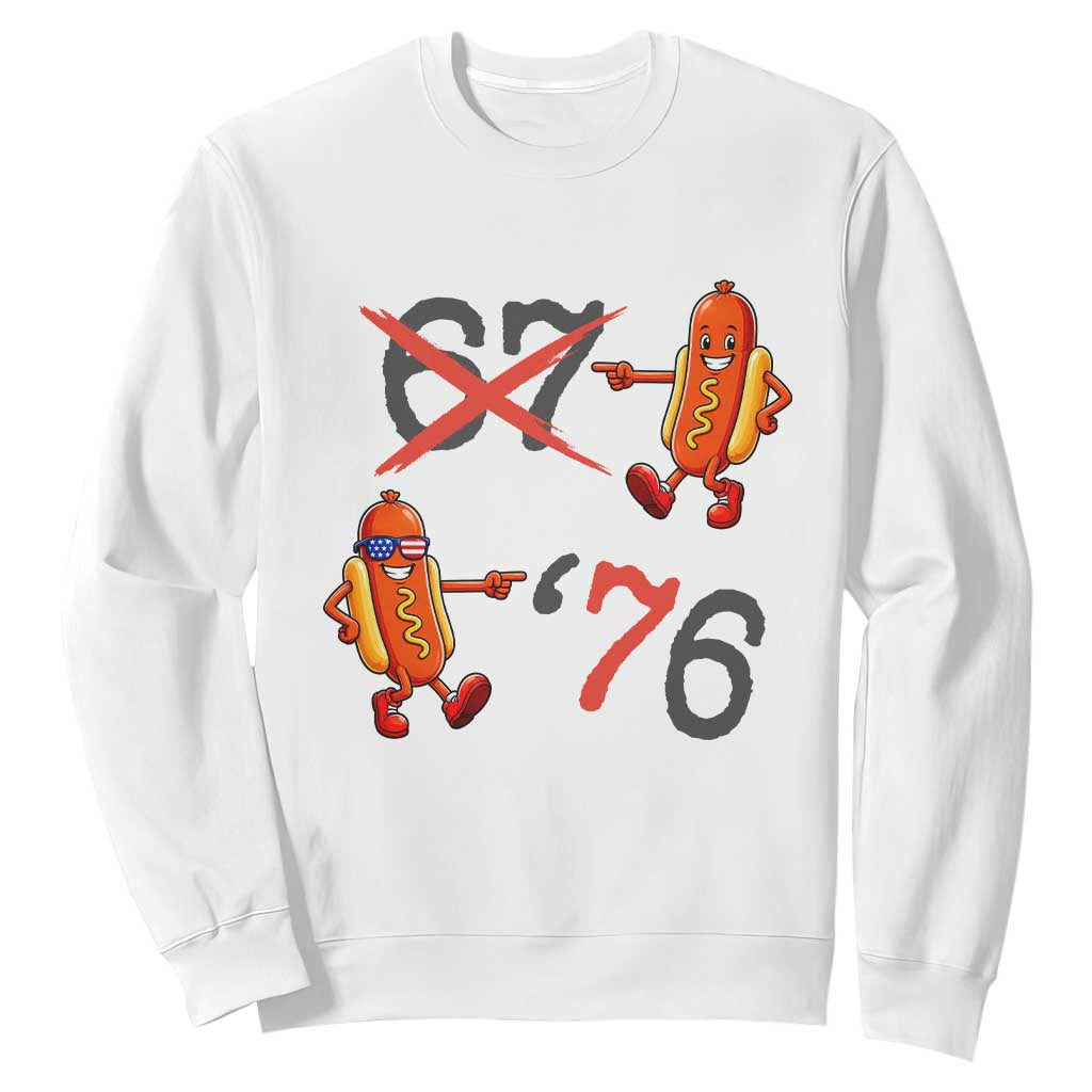 Funny 67 Meme Hot Dog Lover Sweatshirt USA 250 BBQ Celebration