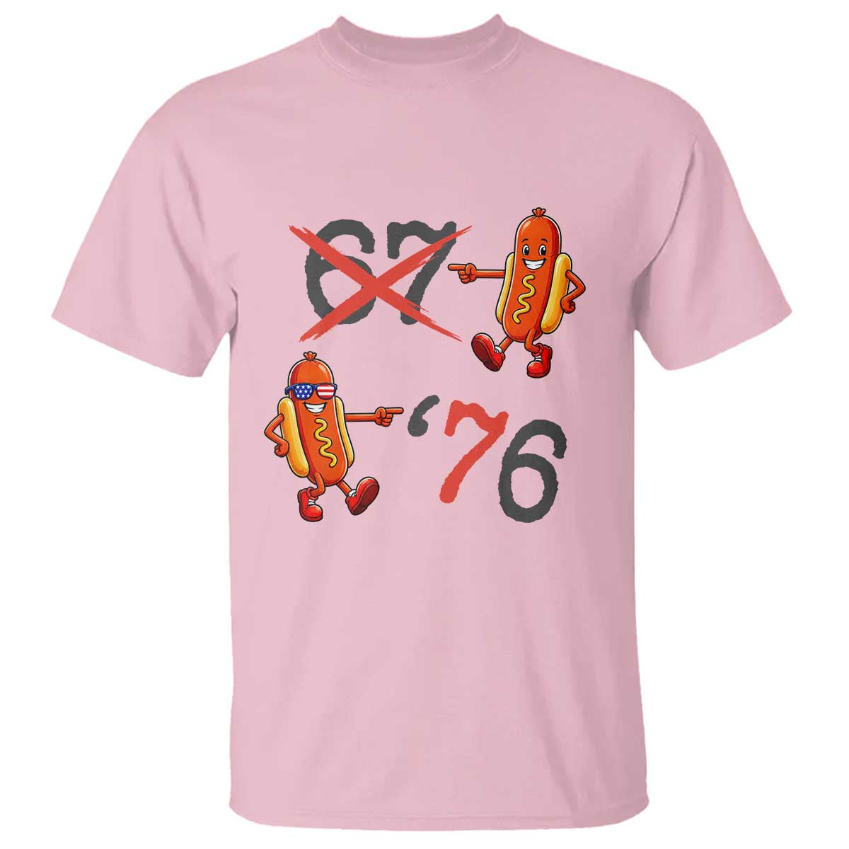 Funny 67 Meme Hot Dog Lover T Shirt USA 250 BBQ Celebration