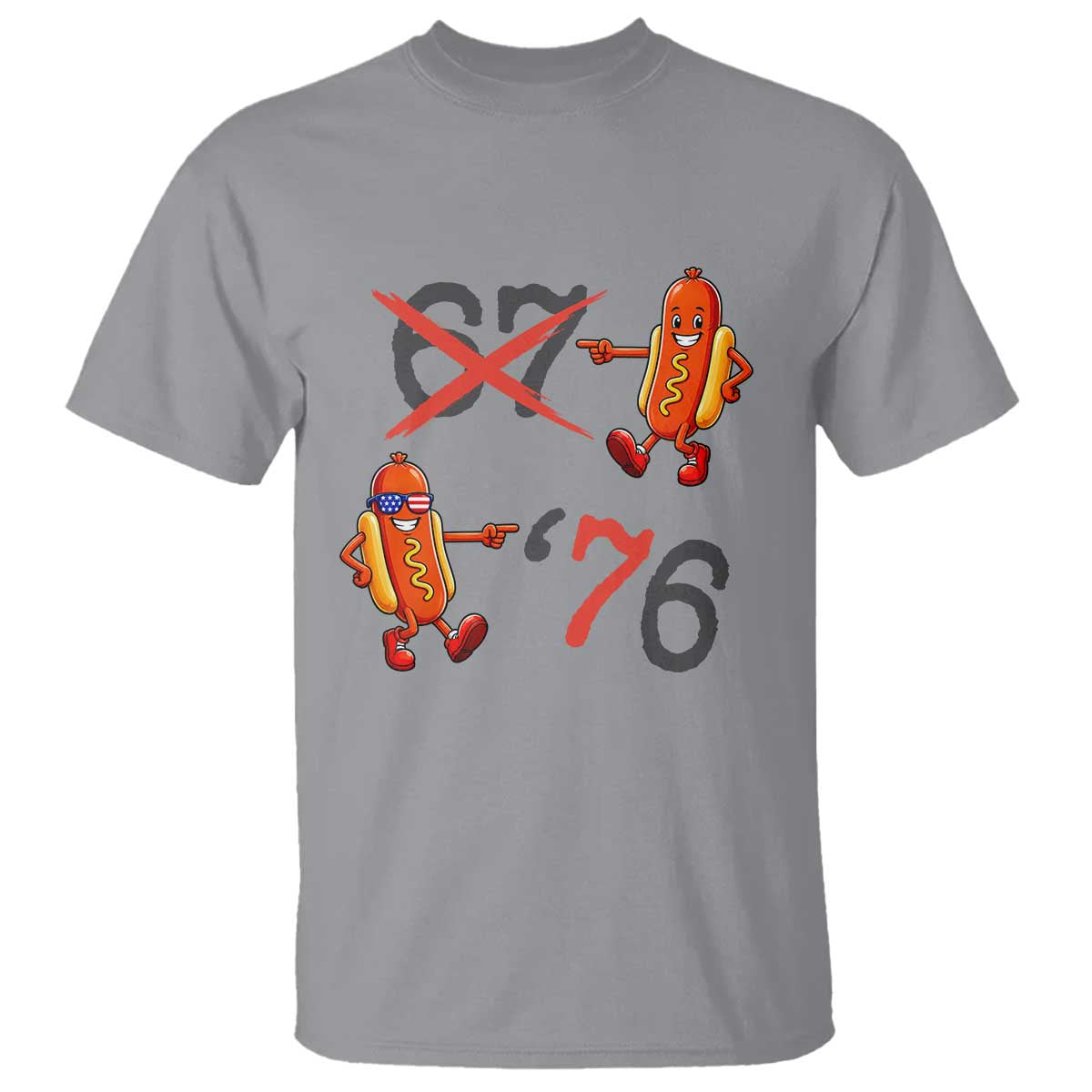 Funny 67 Meme Hot Dog Lover T Shirt USA 250 BBQ Celebration