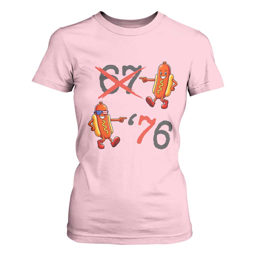Funny 67 Meme Hot Dog Lover T Shirt For Women USA 250 BBQ Celebration