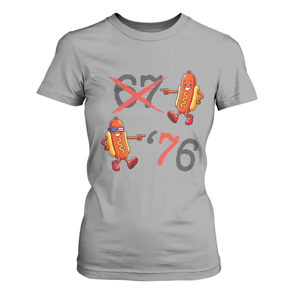 Funny 67 Meme Hot Dog Lover T Shirt For Women USA 250 BBQ Celebration