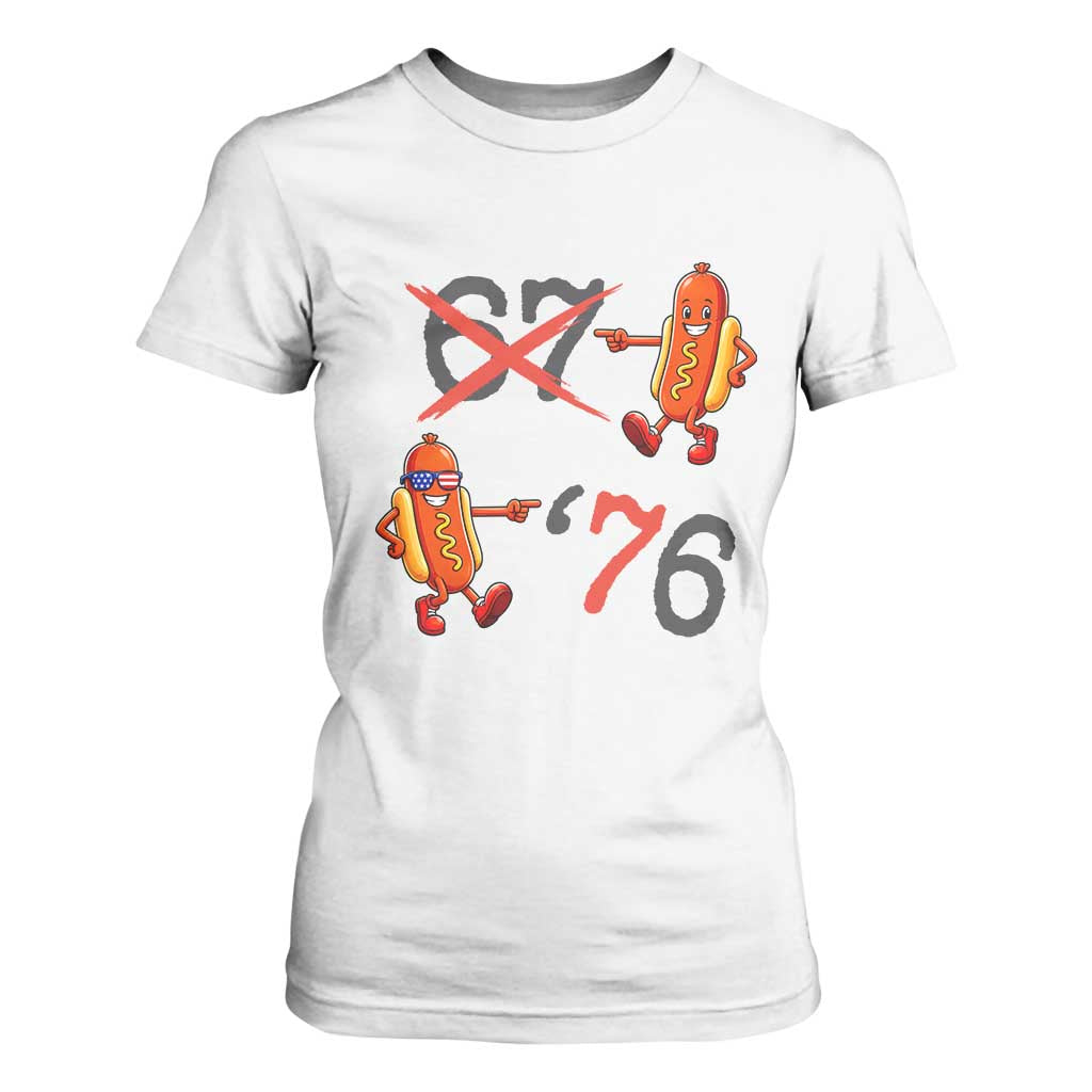 Funny 67 Meme Hot Dog Lover T Shirt For Women USA 250 BBQ Celebration TS12 White Print Your Wear