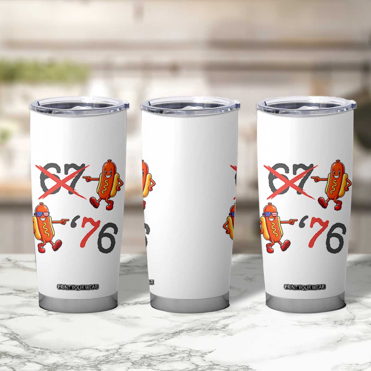 Funny 67 Meme Hot Dog Lover Tumbler Cup USA 250 BBQ Celebration