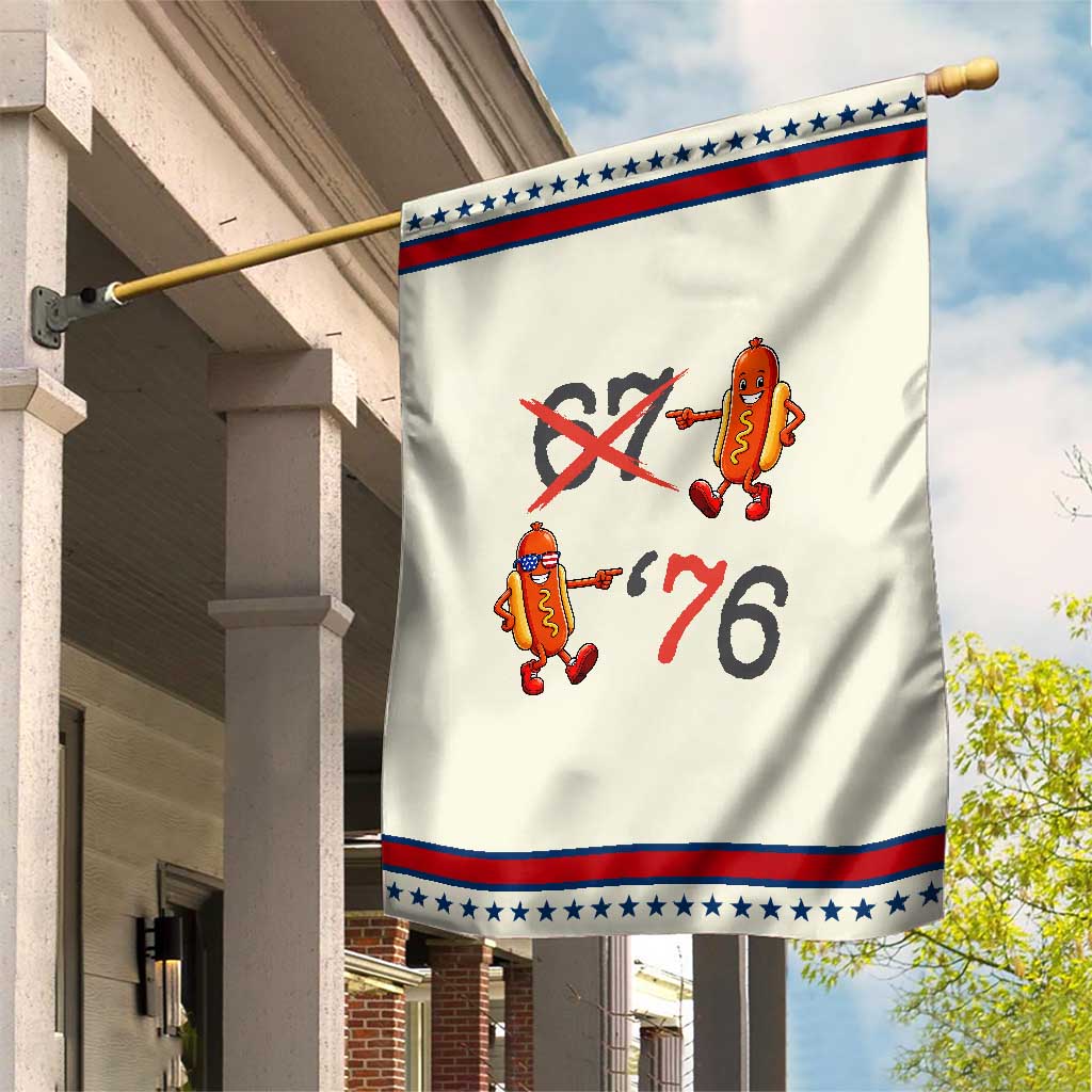 Funny 67 Meme Hot Dog Lover Patriotic Garden Flag USA 250 BBQ Celebration
