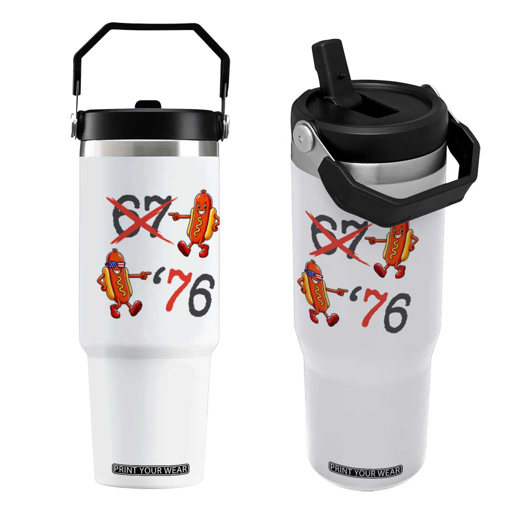 Funny 67 Meme Hot Dog Lover Flip Straw Tumbler USA 250 BBQ Celebration