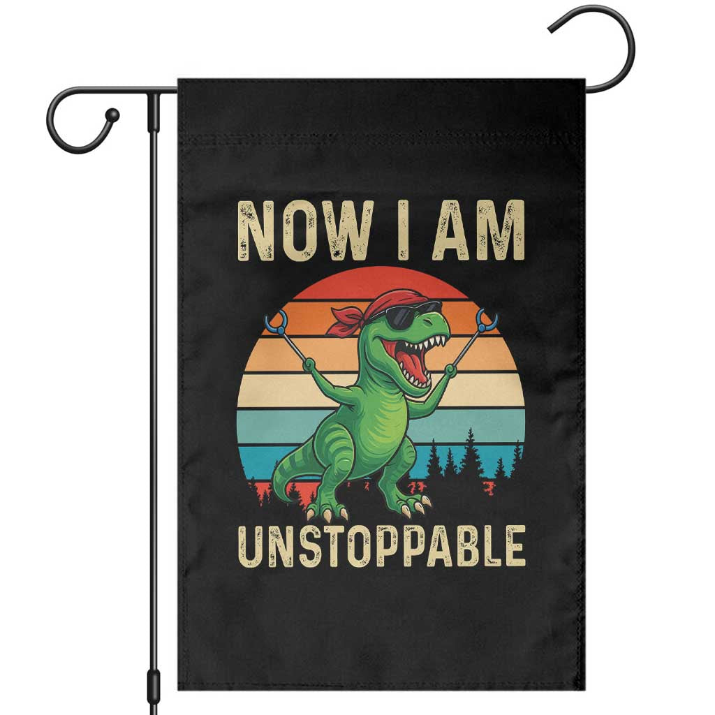 Now I Am Unstoppable Garden Flag Funny Mama Saurus Dinosaur TS12 Black Print Your Wear