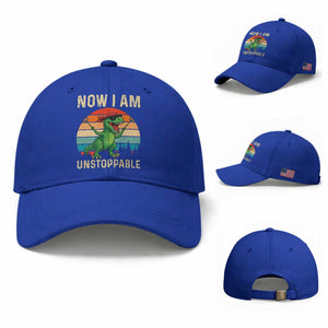 Now I Am Unstoppable Baseball Cap Funny Mama Saurus Dinosaur TS12 Baseball Cap Universal Fit Royal Blue Print Your Wear