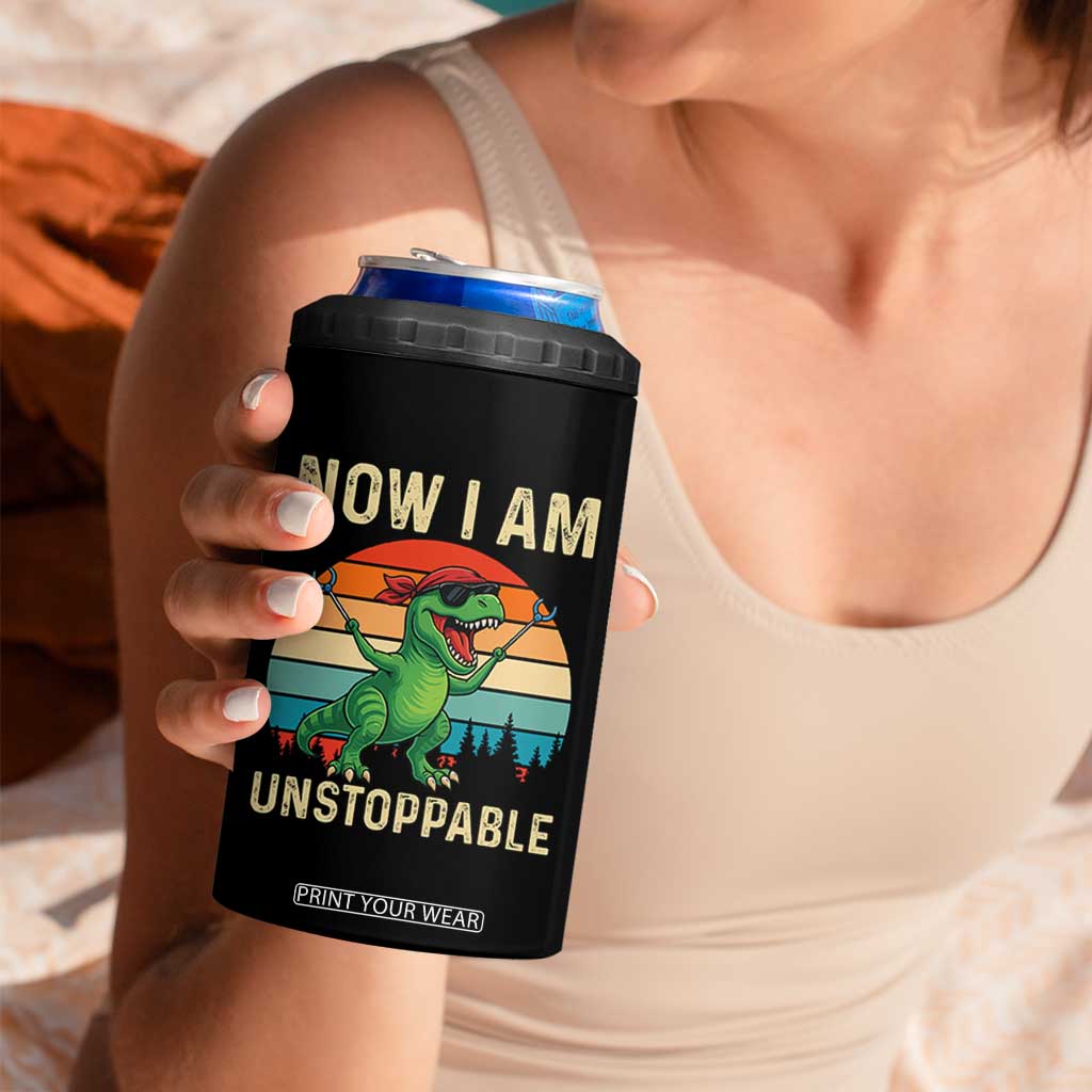 Now I Am Unstoppable 4 in 1 Can Cooler Tumbler Funny Mama Saurus Dinosaur TS12 Print Your Wear