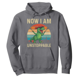 Now I Am Unstoppable Hoodie Funny Mama Saurus Dinosaur TS12 Charcoal Print Your Wear