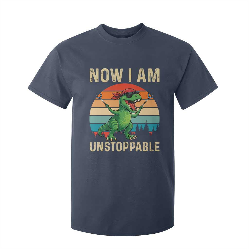 Now I Am Unstoppable T Shirt For Kid Funny Mama Saurus Dinosaur TS12 Navy Print Your Wear