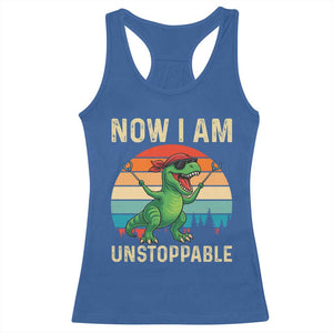 Now I Am Unstoppable Racerback Tank Top Funny Mama Saurus Dinosaur TS12 Royal Blue Print Your Wear