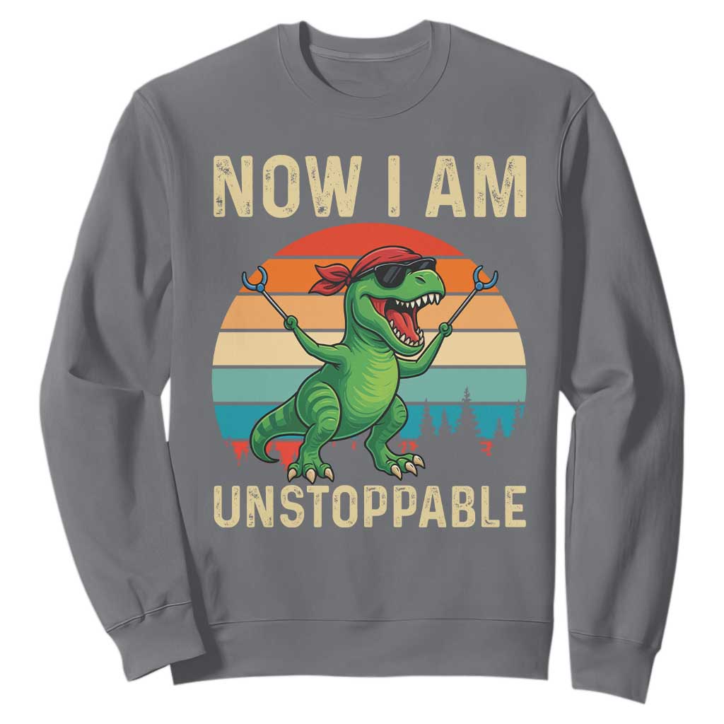 Now I Am Unstoppable Sweatshirt Funny Mama Saurus Dinosaur TS12 Charcoal Print Your Wear