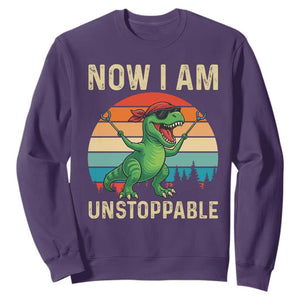 Now I Am Unstoppable Sweatshirt Funny Mama Saurus Dinosaur TS12 Purple Print Your Wear