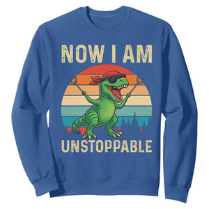 Now I Am Unstoppable Sweatshirt Funny Mama Saurus Dinosaur TS12 Royal Blue Print Your Wear