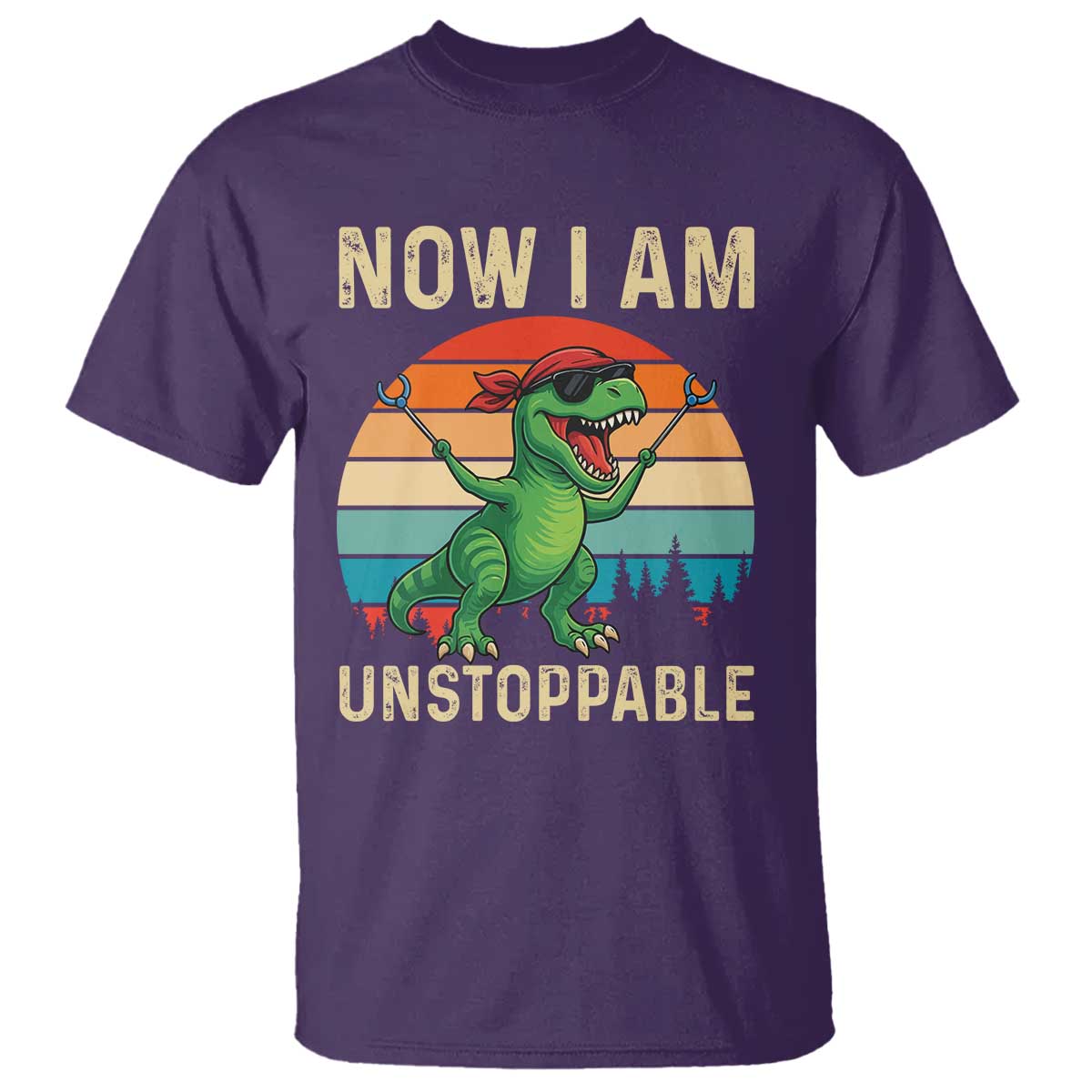 Now I Am Unstoppable T Shirt Funny Mama Saurus Dinosaur TS12 Purple Print Your Wear