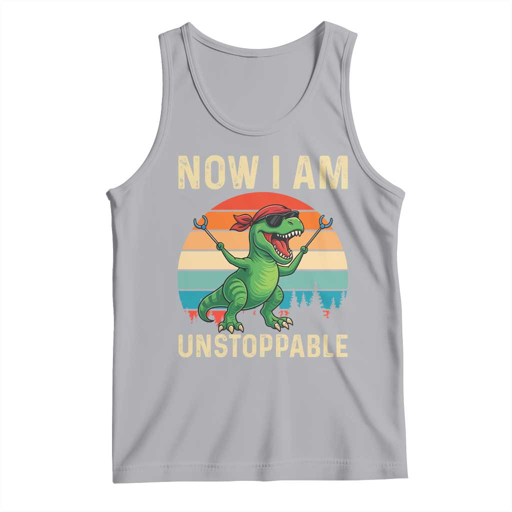 Now I Am Unstoppable Tank Top Funny Mama Saurus Dinosaur TS12 Athletic Heather Print Your Wear