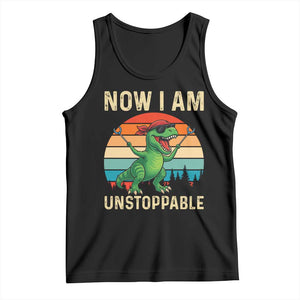 Now I Am Unstoppable Tank Top Funny Mama Saurus Dinosaur TS12 Black Print Your Wear