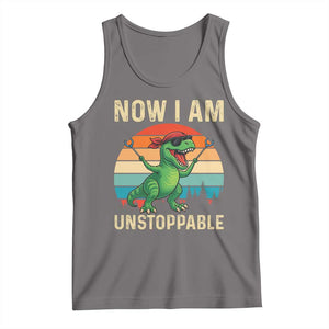 Now I Am Unstoppable Tank Top Funny Mama Saurus Dinosaur TS12 Deep Heather Print Your Wear